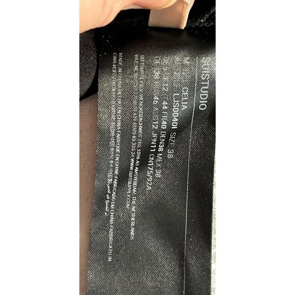 SUISTUDIO Wool Jumper Charcoal Gray Wool Stripes Lined Wide Leg - Picture 15 of 15